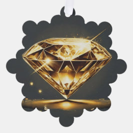 Adorno De Papel Diamante espumoso y flor roja pequeña