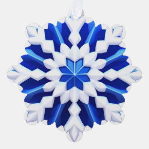 Adorno De Papel Diseño Detallado de Copo de Nieve Blanco
