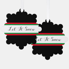 Adorno De Papel Diversión Dejar Que Nieva Texto Negro Color Verde 