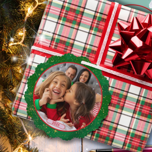 Adorno De Papel Diversión verde de la foto marchando renos (Subido por el creador)