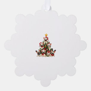 Adorno De Papel Divertido árbol de Navidad francés Bulldog copos d