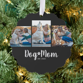 Adorno De Papel Dog Mom Established Modern Script Black 3 Photo