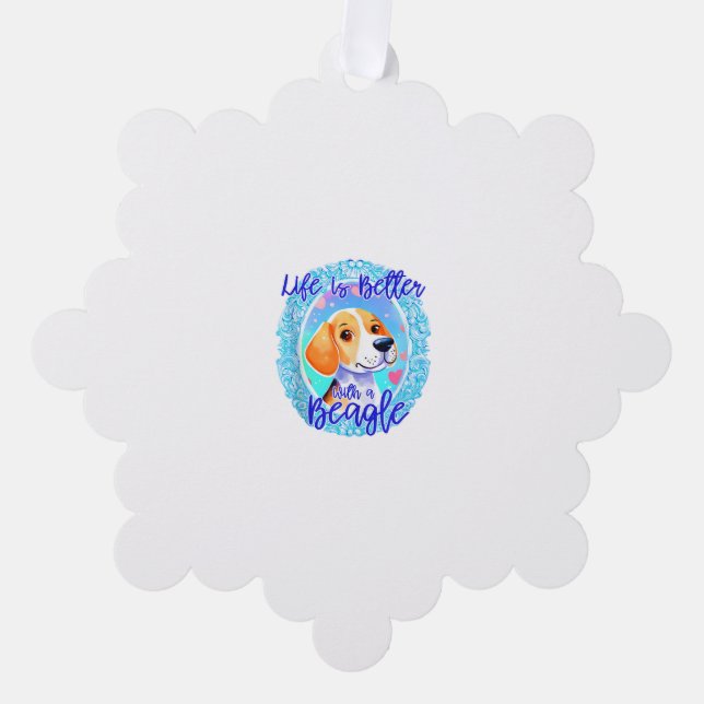 Adorno De Papel Dueño beagle perro cachorro mamá beagle perro ador (Anverso)