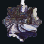 Adorno De Papel Dustar el piano<br><div class="desc">Pintura de Brighton Beach,  Nueva York,  por New York City,  artista Bella Artes,  Gaye Elise Beda Véase gayeeliseda.tienda gayeelise.redbubble.com https://gayeelise-beda.pixels.com http://www.zazzle.com/gaye elise beda gifts・q=gaye beda beda&x=-749&y=-1111 Original</div>