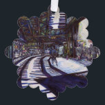 Adorno De Papel Dustar el piano<br><div class="desc">Pintura de Brighton Beach,  Nueva York,  por New York City,  artista Bella Artes,  Gaye Elise Beda Véase gayeeliseda.tienda gayeelise.redbubble.com https://gayeelise-beda.pixels.com http://www.zazzle.com/gaye elise beda gifts・q=gaye beda beda&x=-749&y=-1111 Original</div>