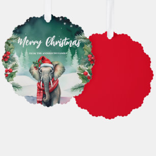 Adorno De Papel Elefante lindo Santa Fiesta de Navidad Familiar Ni