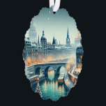Adorno De Papel Elegancia de invierno parisina<br><div class="desc">Entre en un maravilloso parisino de invierno con nuestra tarjeta de Navidades "Parisian Winter Elegance". Esta exquisita tarjeta capta el romanticismo y el encanto de París durante la temporada festiva. Desde las brillantes luces a lo largo del Sena hasta la majestuosa Torre Eiffel con alegría navideña, cada elemento de esta...</div>