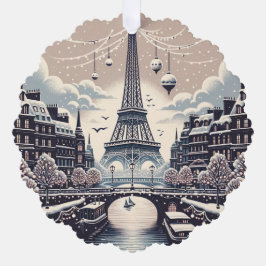 Adorno De Papel Elegancia de invierno parisina - Navidades en la c