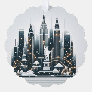 Adorno De Papel Elegancia de las Fiestas de Nueva York - Navidad P