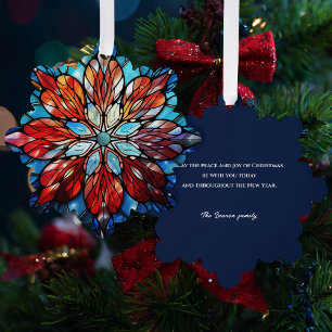 Adorno De Papel Elegante Resumen Navidades de vidrio manchado flor