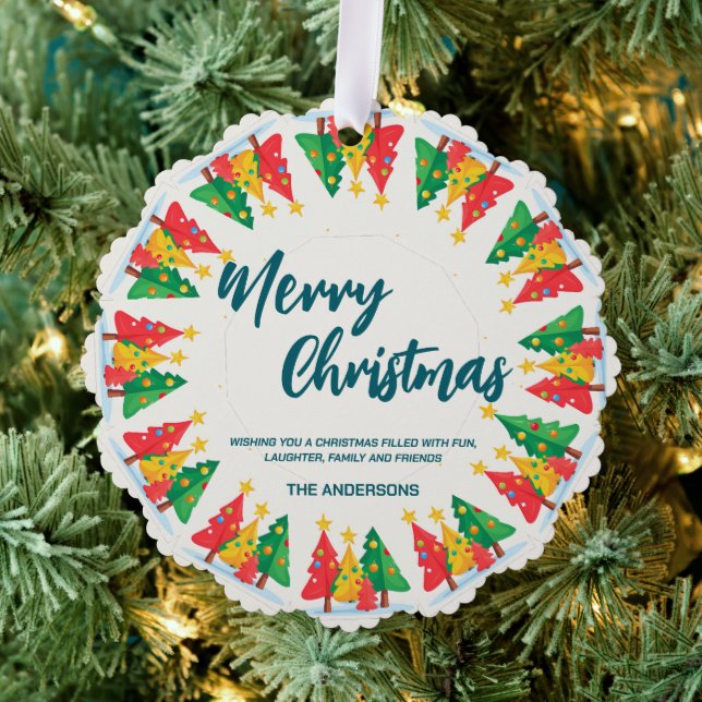 Adorno De Papel Elegante Wreath Red Holly Berries feliz árbol de N (Insitu (árbol))