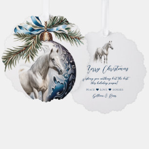 Adorno De Papel Elegantes Navidades azules hípicos hípicos