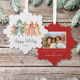 Adorno De Papel Elegantes Navidades de fotografía acuarela de pino