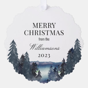 Adorno De Papel Elegantes Navidades Personalizado Foto acuarela