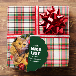 Adorno De Papel En la lista de buenos gato de Navidad Foto de masc