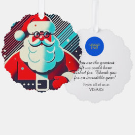 Adorno De Papel Encanto personalizado del negocio de Santa Claus