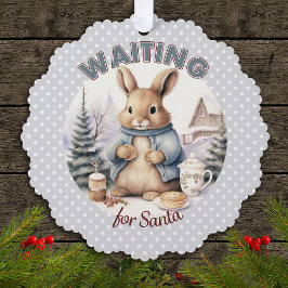 Adorno De Papel Esperando A Los Navidades De Conejo De Conejo De C