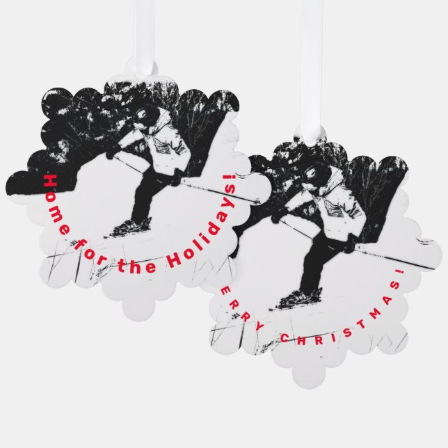 Adorno De Papel Esquí de descenso (Anverso/Reverso)