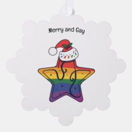 Adorno De Papel Estrella gay Navidad con bandera LGBT
