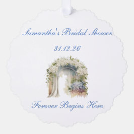 Adorno De Papel Etiquetas de regalo de boda con flores soñadoras