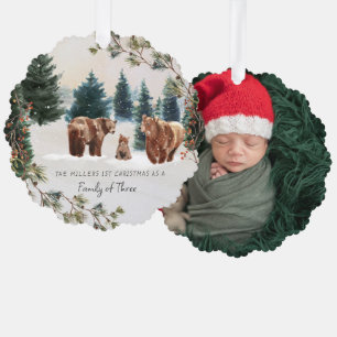Adorno De Papel Familia de los Tres   Primera Navidad