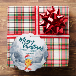 Adorno De Papel Famoso pez dorado Feliz Navidad nieve Fiesta de va