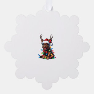 Adorno De Papel Famosos Navidades franceses de Bulldog encienden a