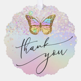 Adorno De Papel faux purpurina butfly gracias