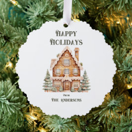 Adorno De Papel Felices Fiestas Casa Acuarela Personalizada 