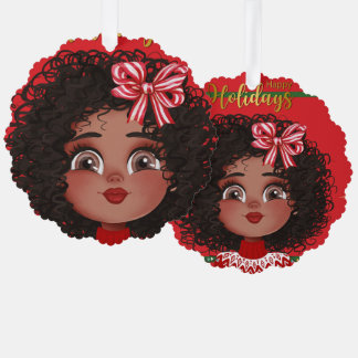 Adorno De Papel Felices Fiestas de Curly Chica