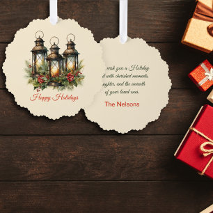 Adorno De Papel Felices vacaciones Linternas de Invierno Foto Pers
