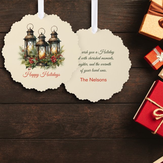 Adorno De Papel Felices vacaciones Linternas de Invierno Foto Pers (Subido por el creador)