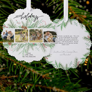 Adorno De Papel Felices vacaciones Navidades de Collage de fotos B