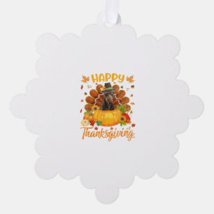 Adorno De Papel Feliz Día de Acción de Gracias Doberman Perro Cala