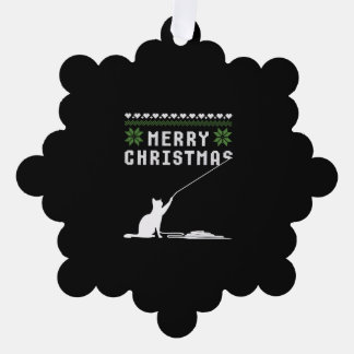 Adorno De Papel Feliz gato navideño suéter feo