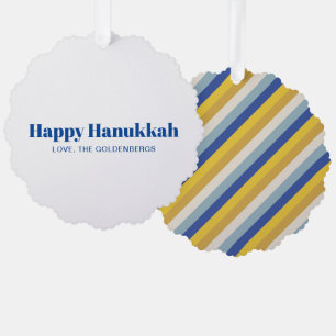 Adorno De Papel Feliz Hanukkah oro azul franjas modernas personali