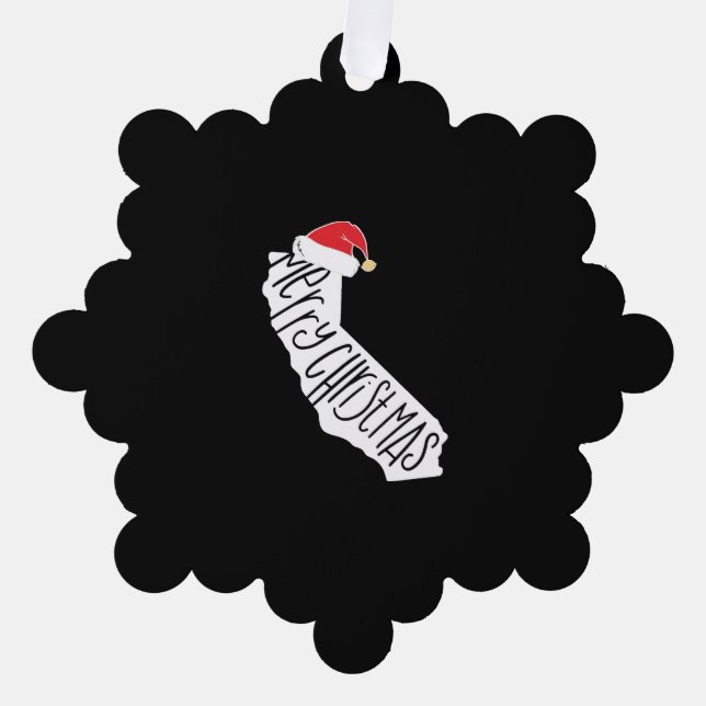 Adorno De Papel Feliz Navidad California (Anverso)