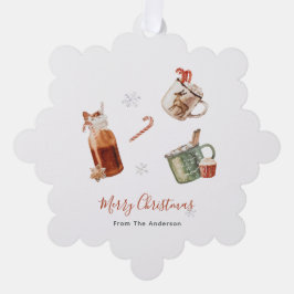 Adorno De Papel Feliz Navidad Chocolate caliente