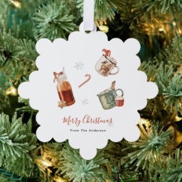 Adorno De Papel Feliz Navidad Chocolate caliente