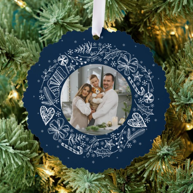 Adorno De Papel Feliz Navidad Fotos Oro (Insitu (árbol))