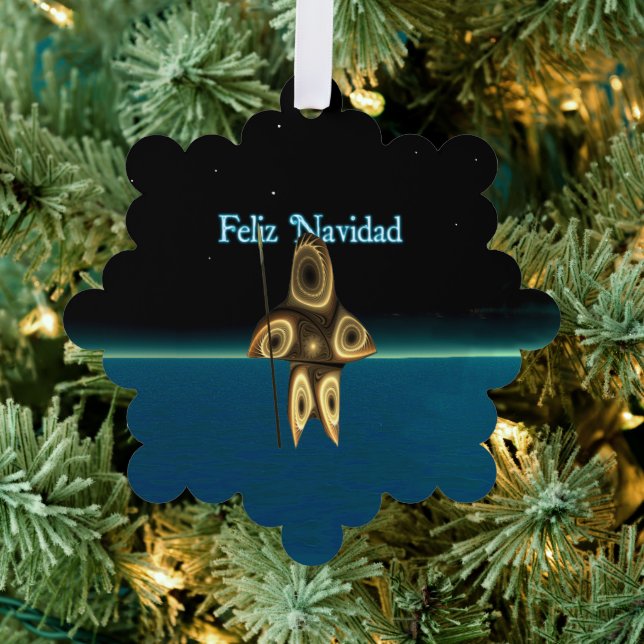 Adorno De Papel Feliz Navidad - Fractal Inuit Hunter (Insitu (árbol))