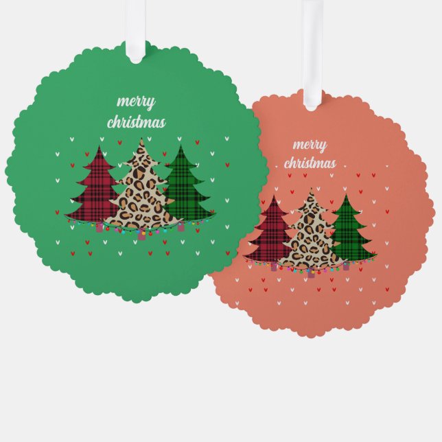 Adorno De Papel Feliz Navidad Moderna y Elegante (Anverso/Reverso)