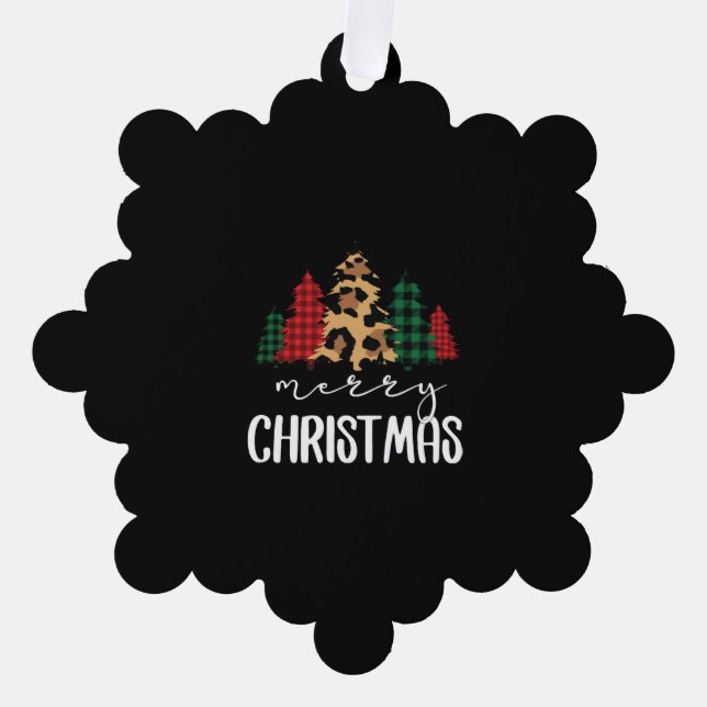 Adorno De Papel Feliz Navidad navideño Svg Leopard Tree (Anverso)