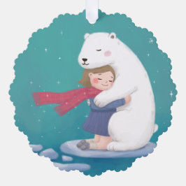 Adorno De Papel Feliz Navidad: Oso polar y Ilustracion infantil