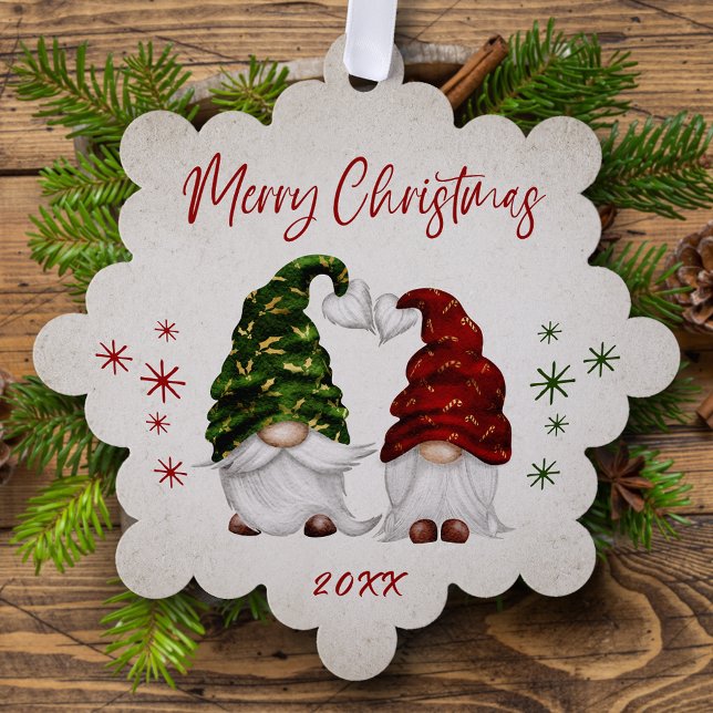 Adorno De Papel Feliz Navidad Ruido acuarela Gnomes vacaciones (Subido por el creador)