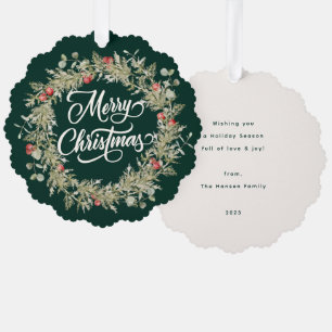 Adorno De Papel Feliz Navidad Wreath invernal