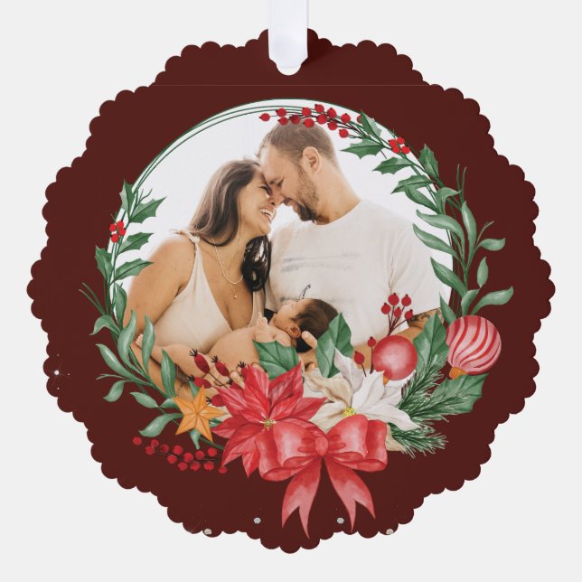 Adorno De Papel Feliz oro navideño para papá (Anverso)