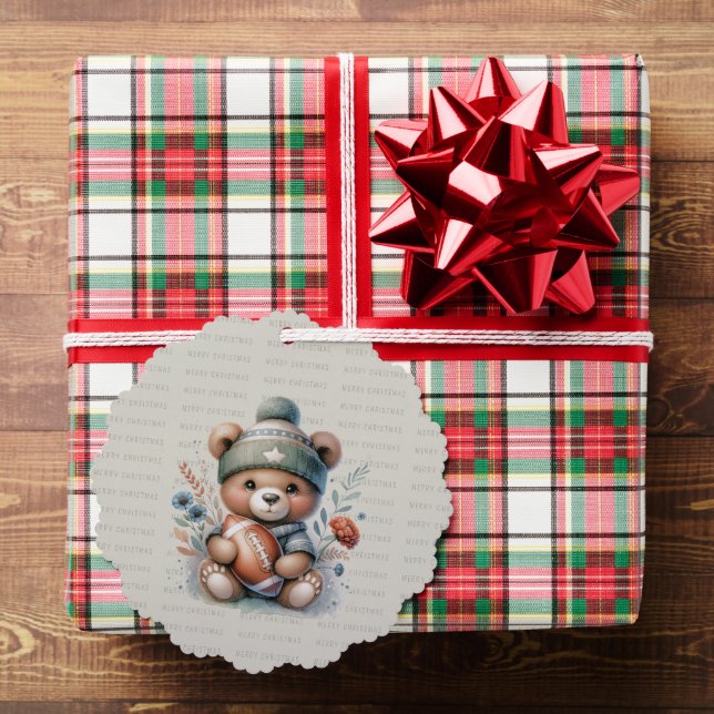 Adorno De Papel Feliz oso Personalizado navideño con foto (Insitu (Regalo))