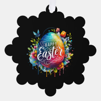 Adorno De Papel Feliz Pascua: Vibrante Huevo de Pascua