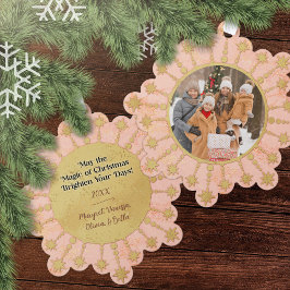 Adorno De Papel Festive Christmas Star: Pink and Gold Photo